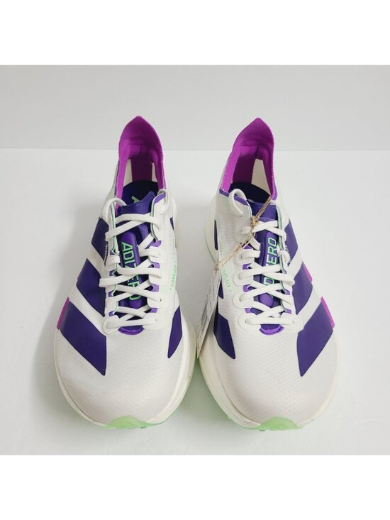 NEW Adidas Adizero Pro 4 Running Shoes JR1656 Size 8 Core White Purple Lime main image 7